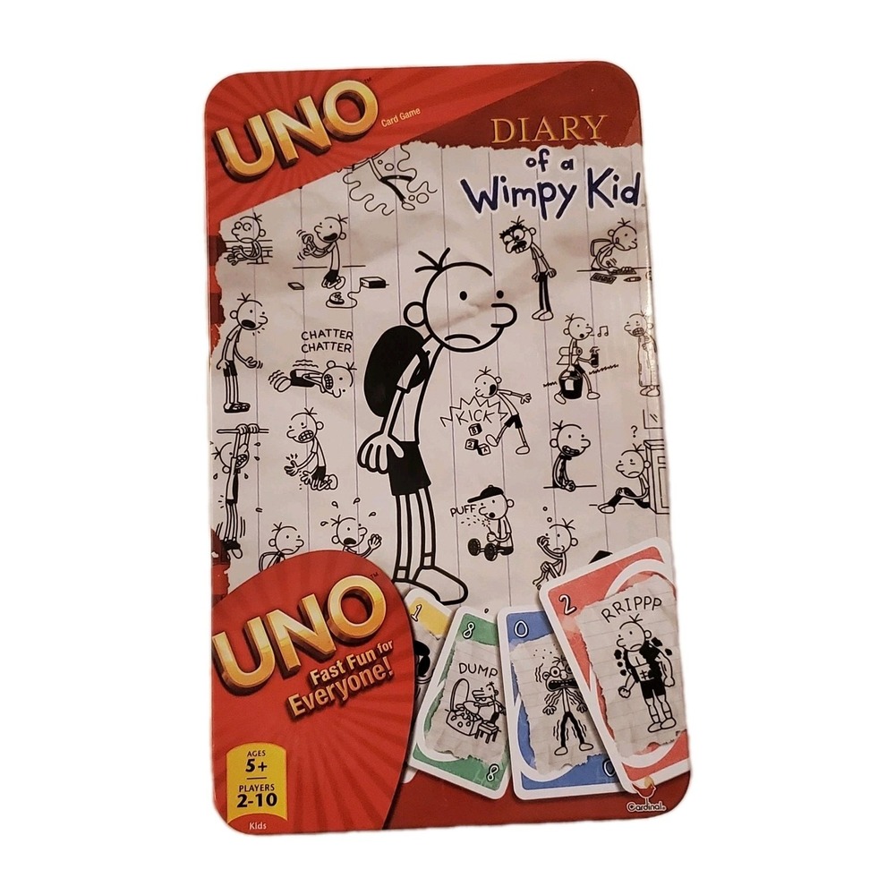 Mattel Fundex UNO Card Game Diary Of A Wimpy Kid (2010) Complete In Tin